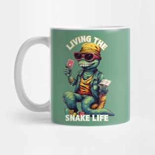 Living the Snake Life, snake t-shirts, t-shirts with snakes, Unisex t-shirts, snake lovers, animal t-shirts, gift ideas, snake tees, snakes Mug